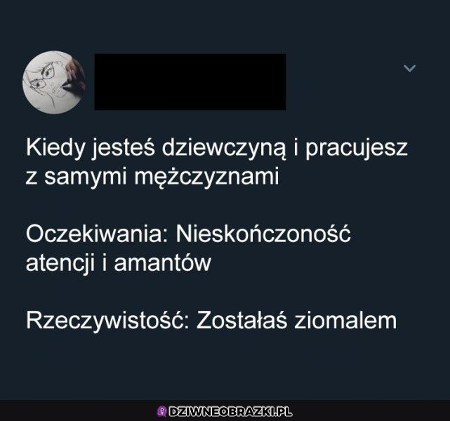 Kiedy jesteś jedyną kobietą...