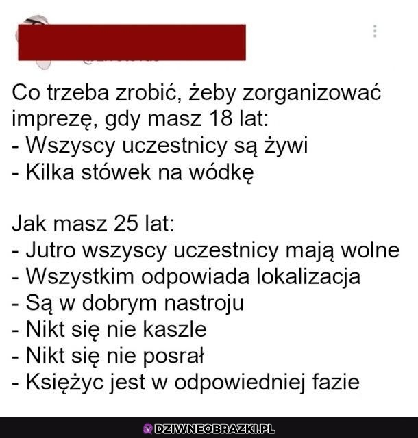 Organizowanie imprezy takie jest