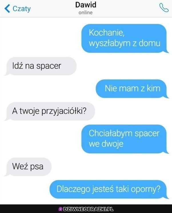 Kiedy ona chce iść na spacer