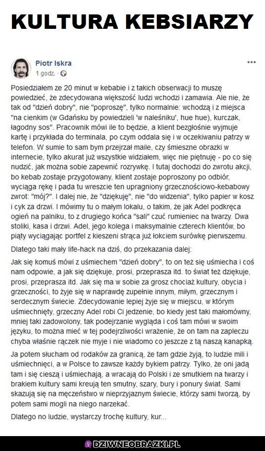 Bardzo ciekawa obserwacja podczas wizyty w kebsie