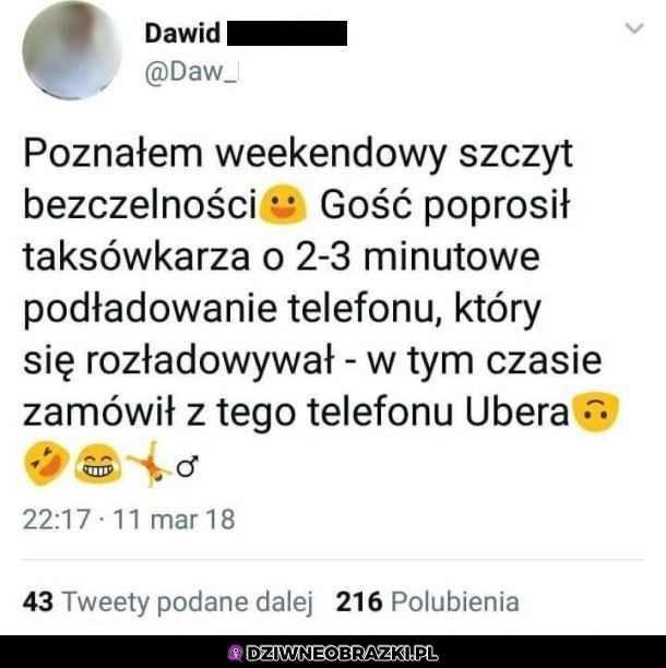 Gość osiągnał szczyt bezczelności w pięknym stylu