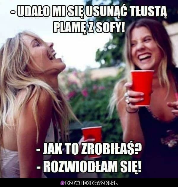 Usunęła tłustą plamę