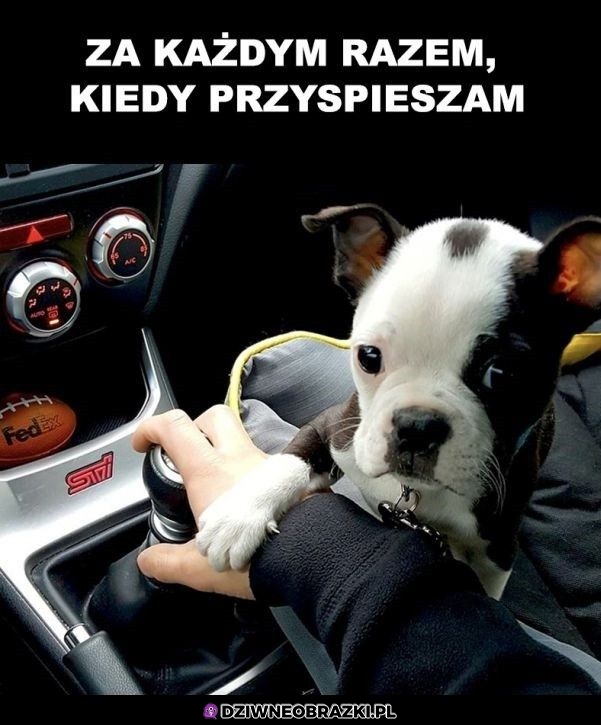 Kiedy przyspieszam