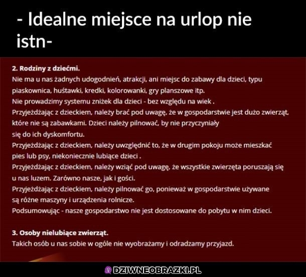 Idealne miejsce na urlop