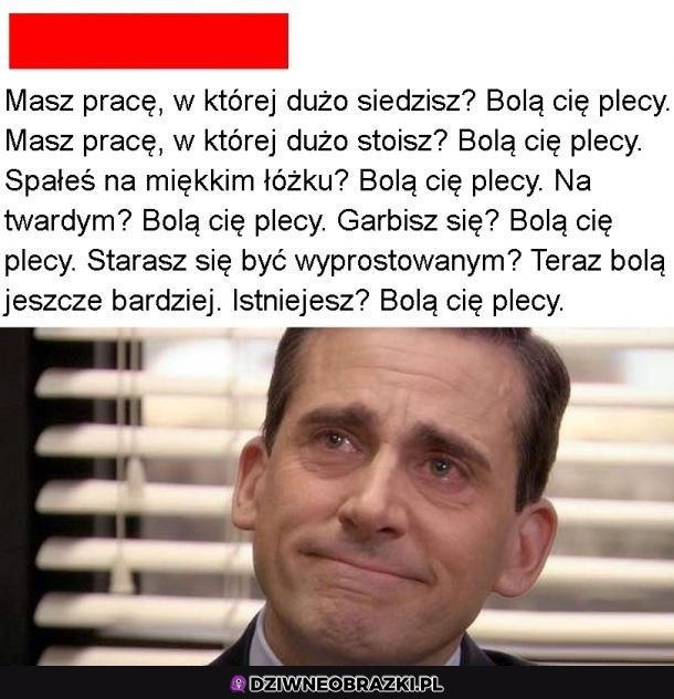 Zawsze bolą plecy