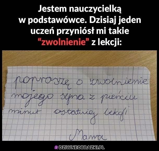 Ja bym go puścił z tej lekcji