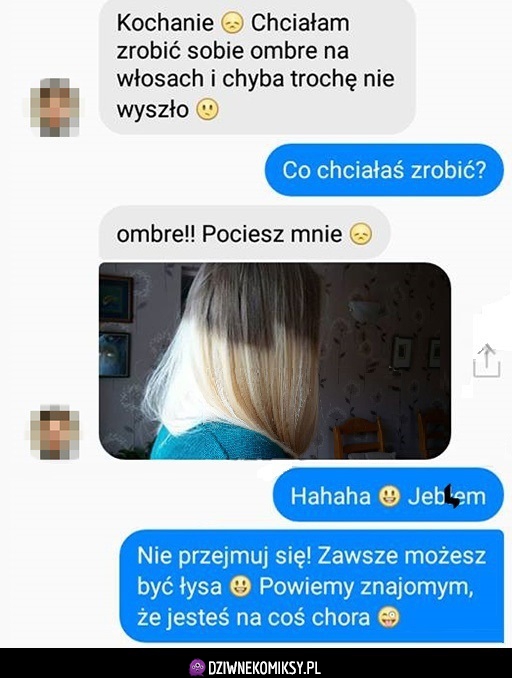 Chciała zrobić ombre