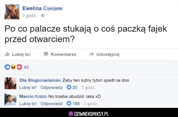 Stukanie paczką fajek