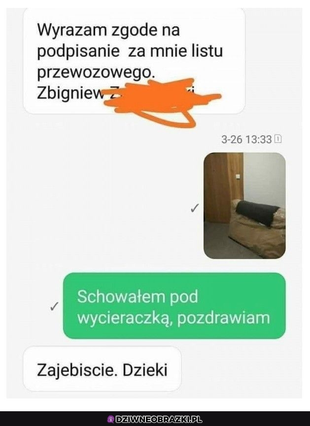 Idealnie schowana przesyłka