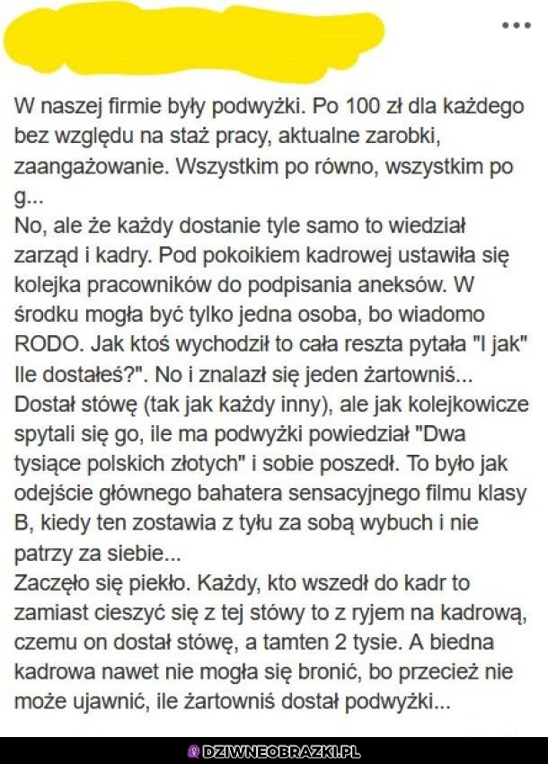 Taka odpowiedź na marną podwyżkę