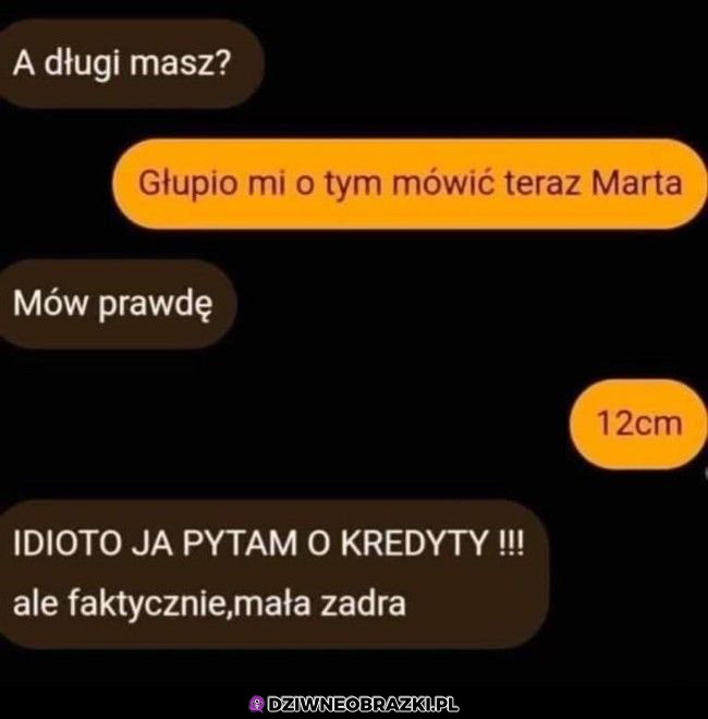 Czy ma jakieś długi?