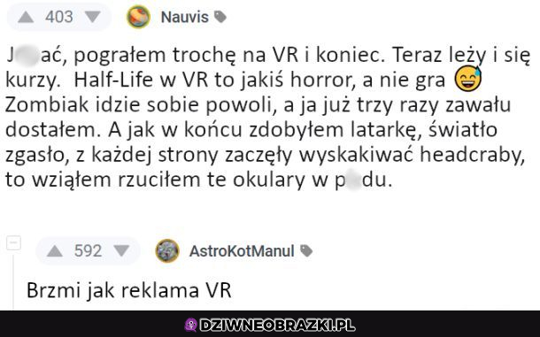 Emocje na VR, polecam 