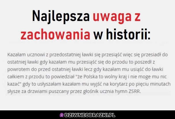 A ty jakie numery robiłeś na lekcjach?