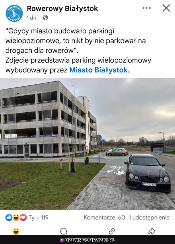 Może nie widział parkingu 