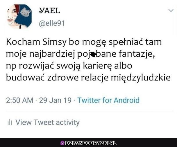 Simsy są pod tym kątem wspaniałe