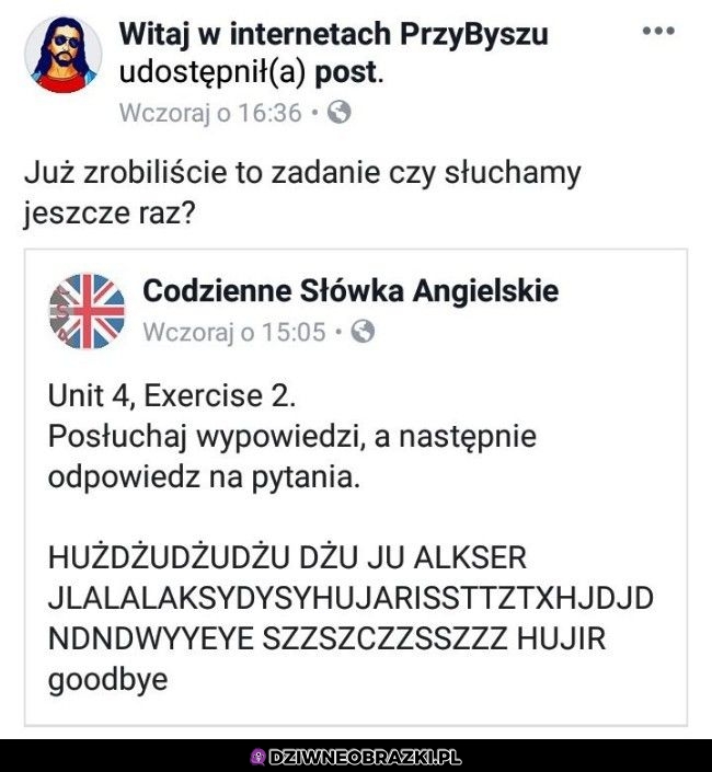 Chyba każdy to przeżył na angielskim