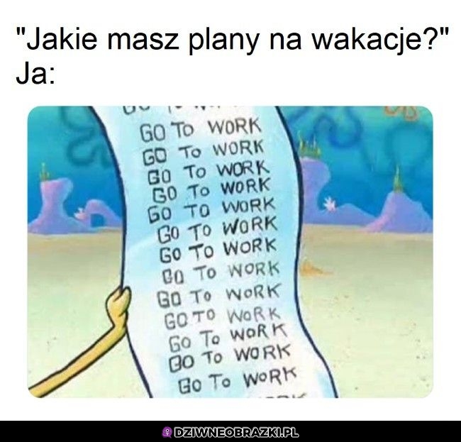 Plan na wakacje