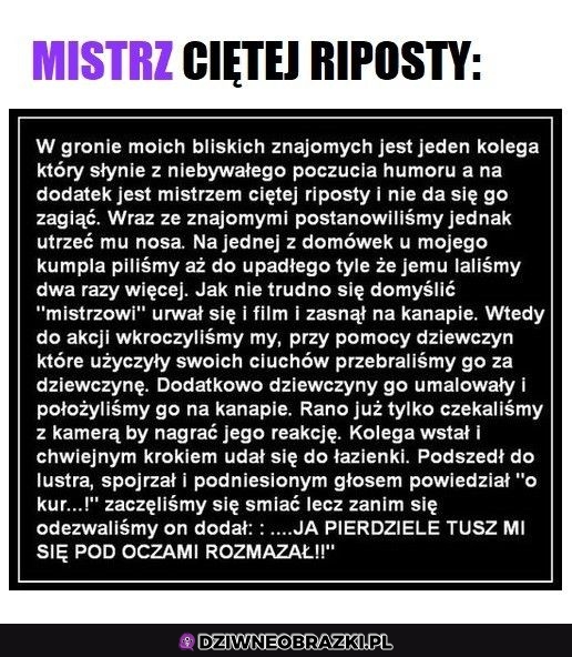 Mistrz nie da się zagiąć