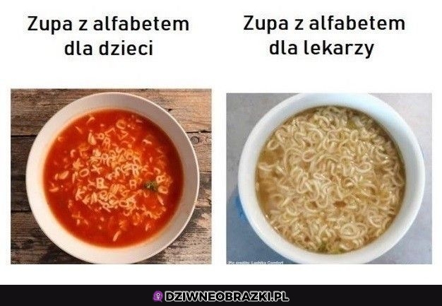 Zupa z alfabetem