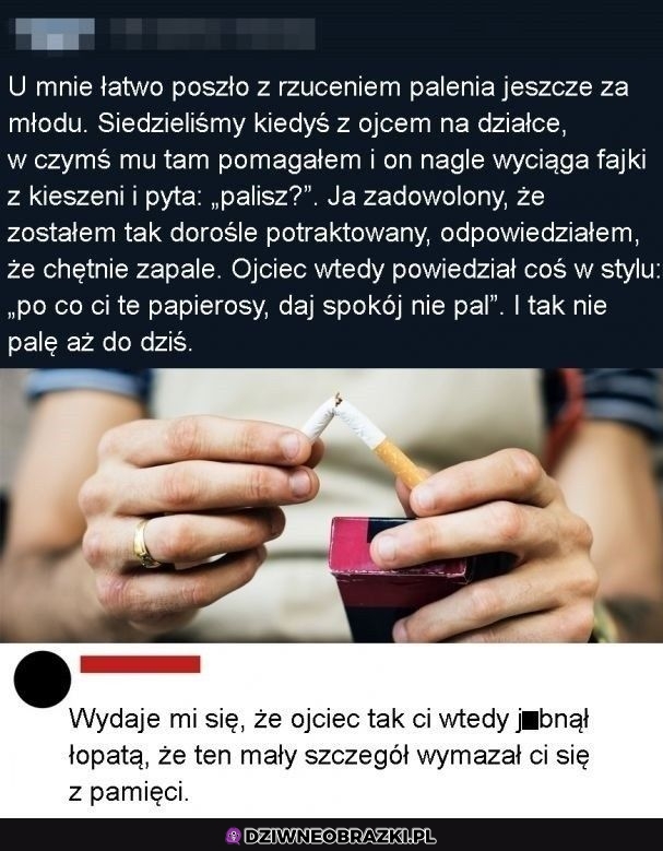 Takie rzucanie fajek