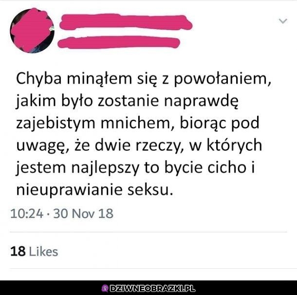 Koleżka chyba minął się z powołaniem