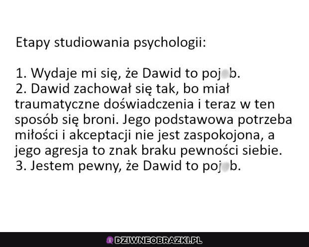 Etapy studiowania psychologii