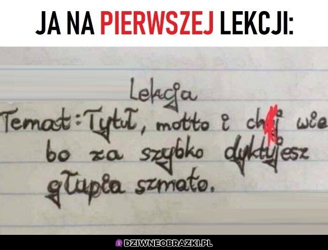 Na pierwszej lekcji