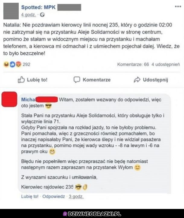 Kierowca autobusu wyjaśnił sytuację