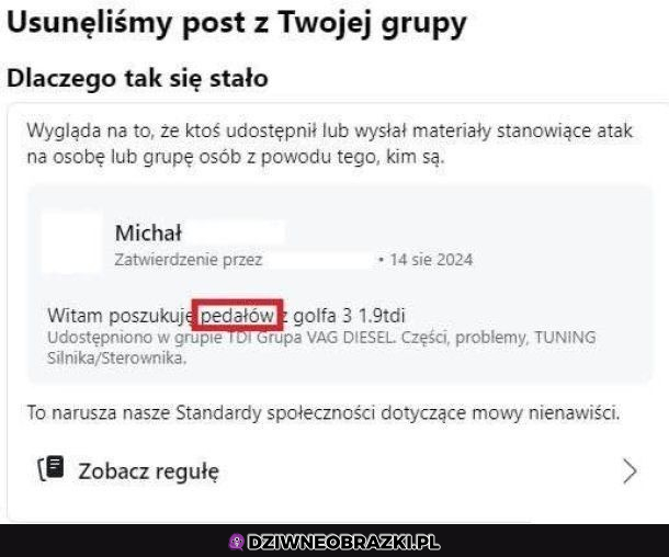 Kiedy facebook nie lubi obrażania