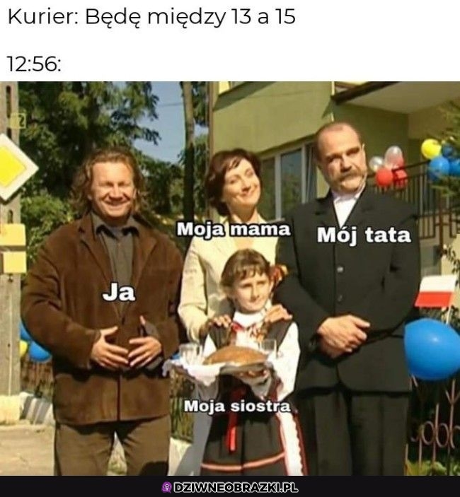 Oczekiwanie na kuriera takie jest