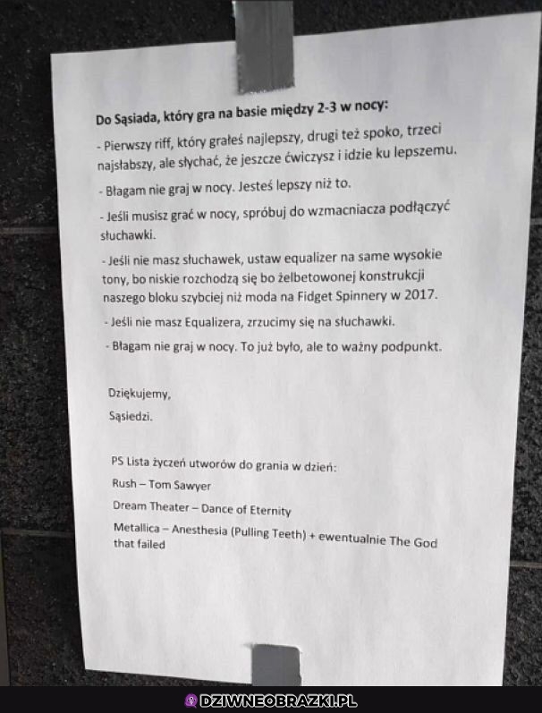 Prośba do sąsiada
