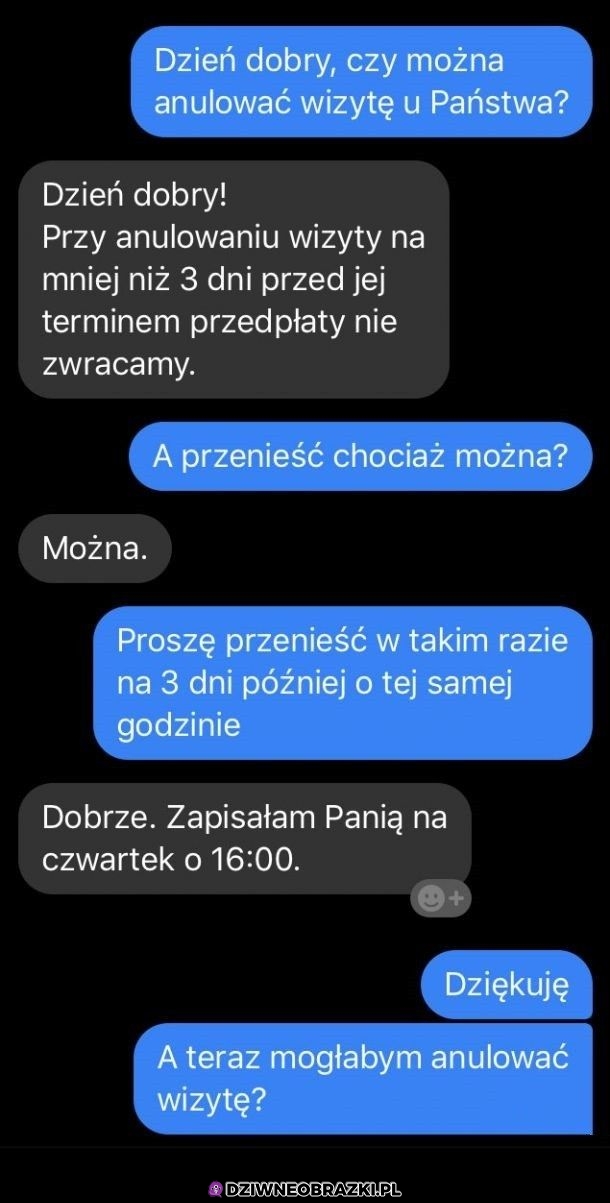 Kiedy chcesz anulować wizytę