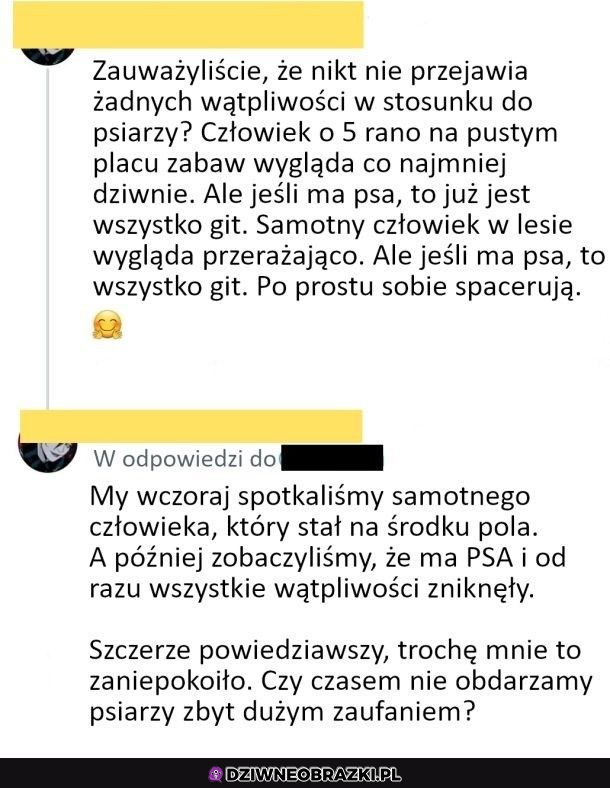 Spotykasz psiarza i co?