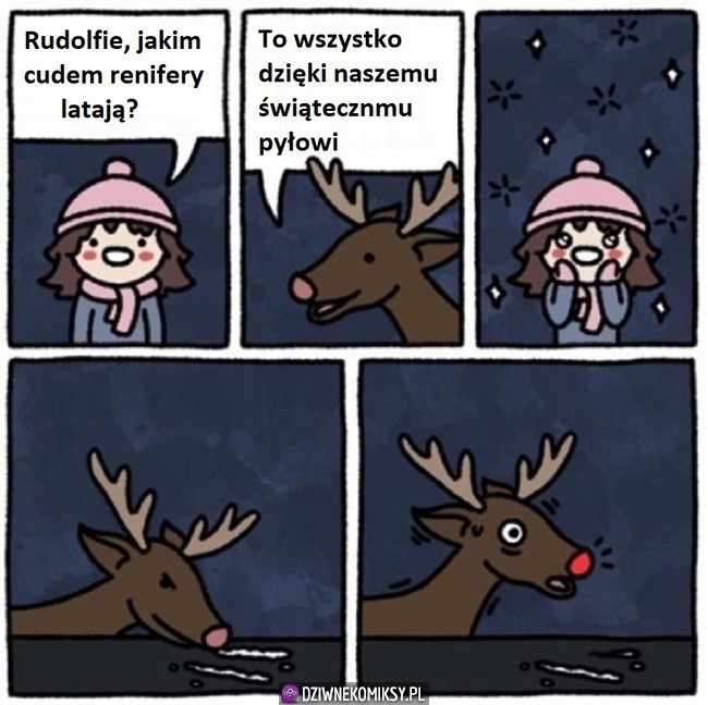 W jaki sposób renifery latają?