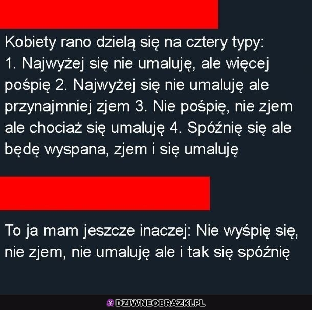 Kilka rodzajów kobiet