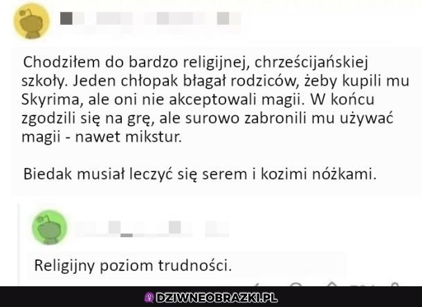 Religijny poziom trudności