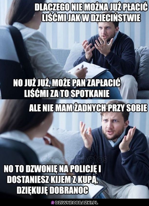 Płacenie liśćmi
