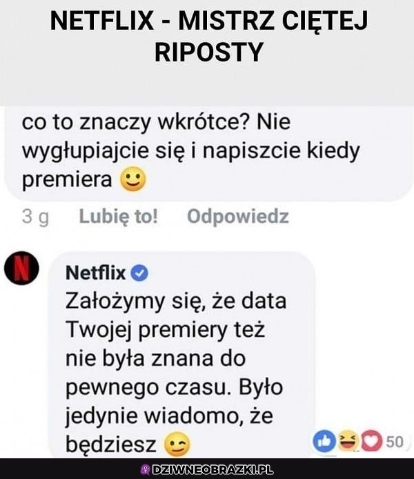 Netflix ma naprawdę dobry riposty