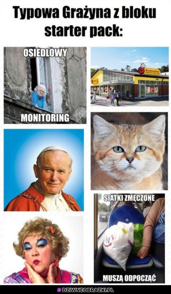 Zestaw typowej osiedlowej Grażynki