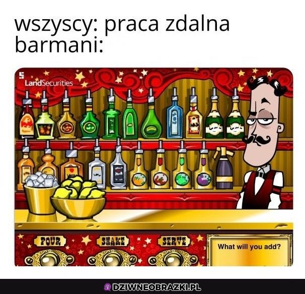 Praca zdalna barmana