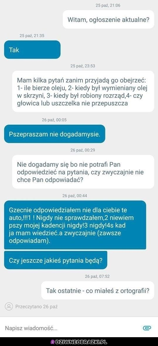 Kiedy widzisz super okazję ale masz kilka pytań