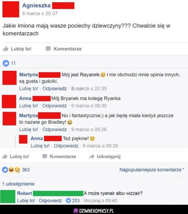 Koleś wyśmiał kretyńskie imiona dzieic