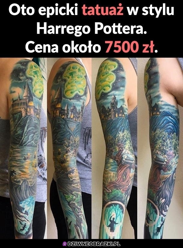 Tatuaż inspirowany Harrym Potterem - kozacki!