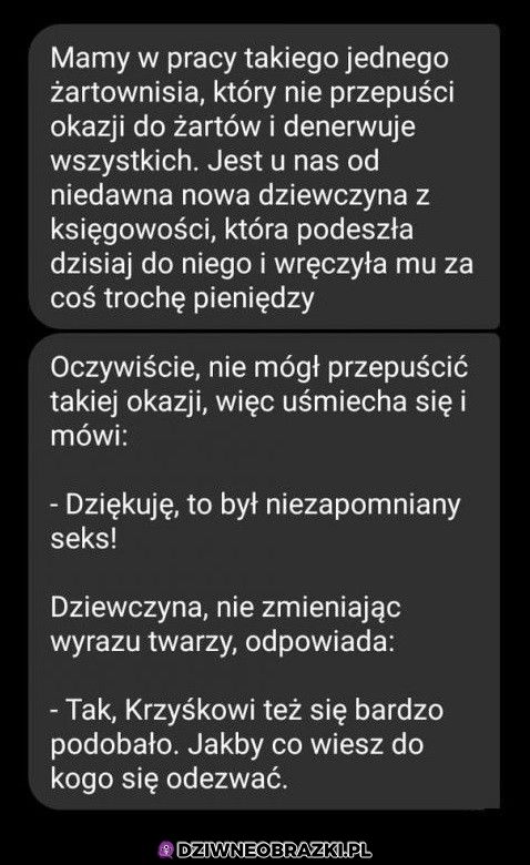 Kiedy śmieszek nadział się  na własną broń