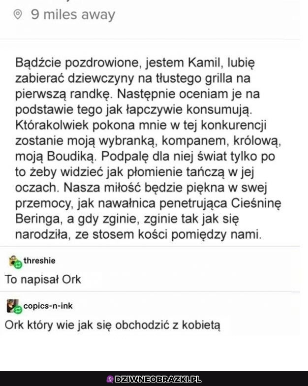 Taki profil randkowy