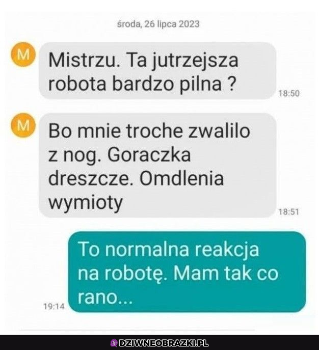 Reakcja na pracę