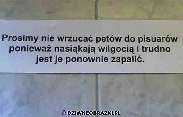 Nie wrzucaj petów