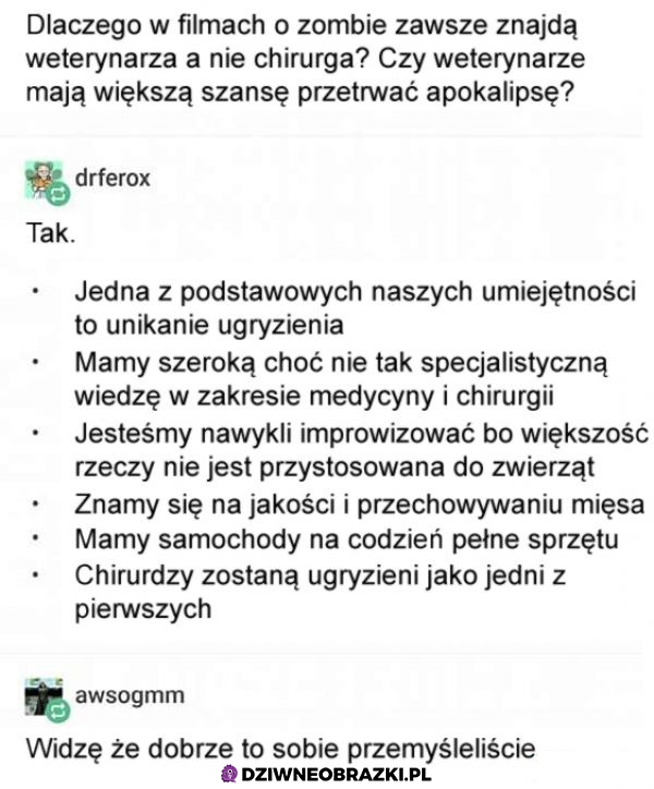 Wterynarze podczas inwazji zombie