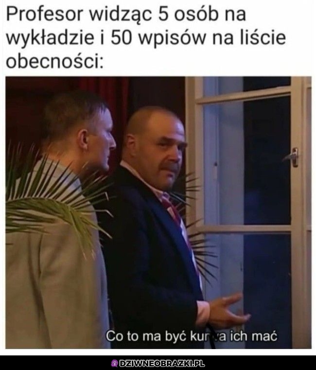 Listy na wykładach takie są