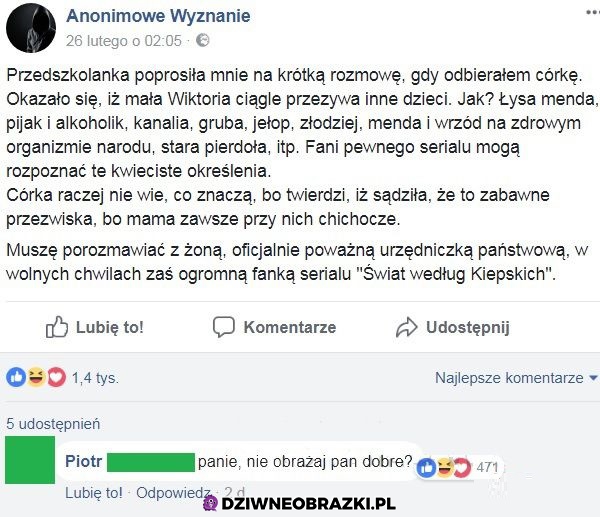 Ciekawe dlaczego córeczka tak się odzywała?